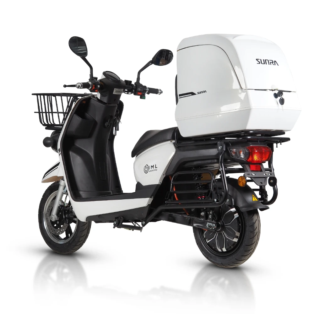 Skuter elektryczny CAGOO Delivery – biały – Kilkanaście kursów na jednym ładowaniu