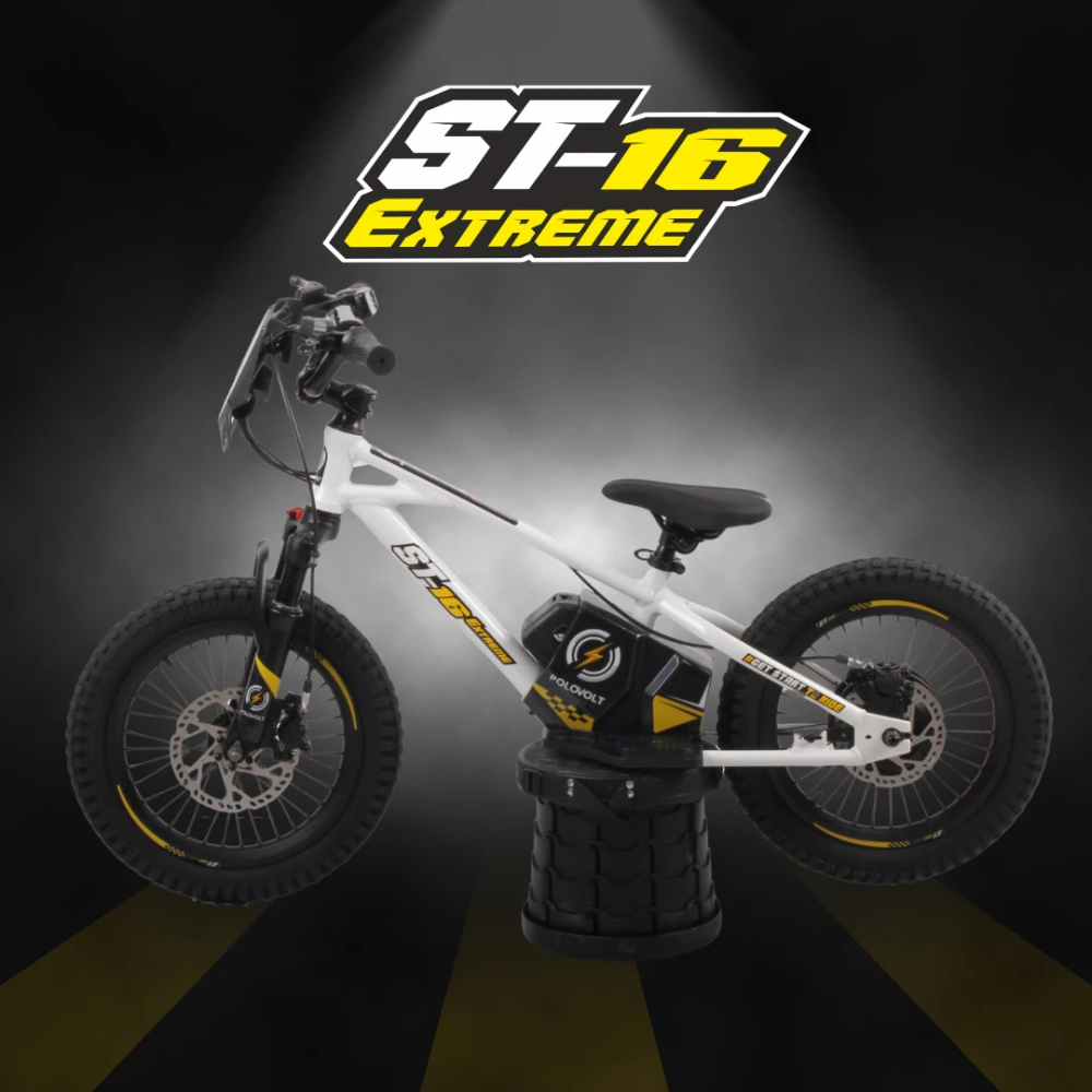 Mini cross elektryczny Polovolt ST-16 Extreme 350 W, hamulce hydrauliczne – Rośnie z dzieckiem