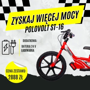 Mini cross elektryczny Polovolt ST-16 – zestaw z dodatkową baterią i ładowarką