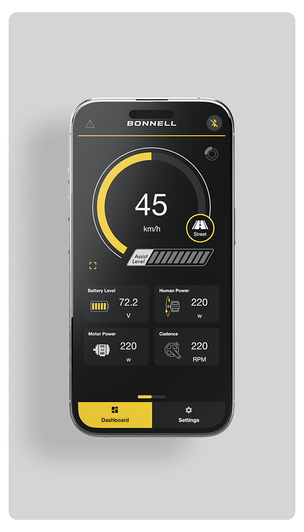 Bonnell 775 MX - aplikacja Bonnell Ride Control na telefonie